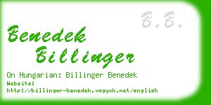 benedek billinger business card